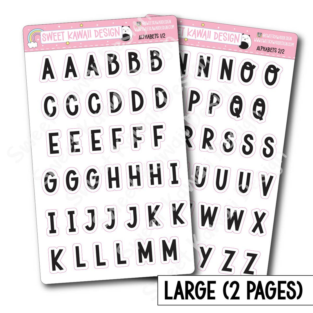 Alphabet Stickers - Options Available