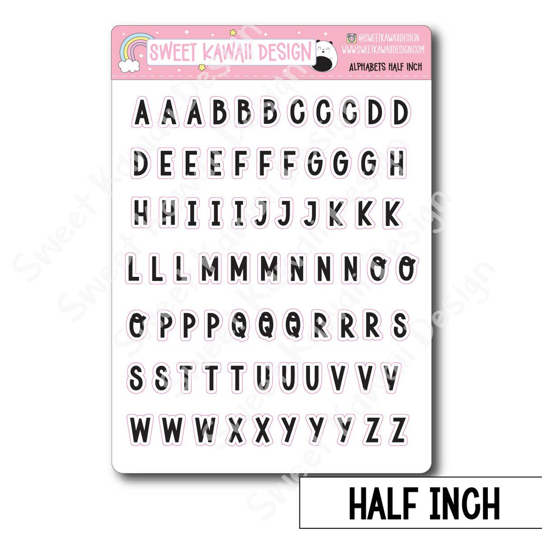 Alphabet Stickers - Options Available
