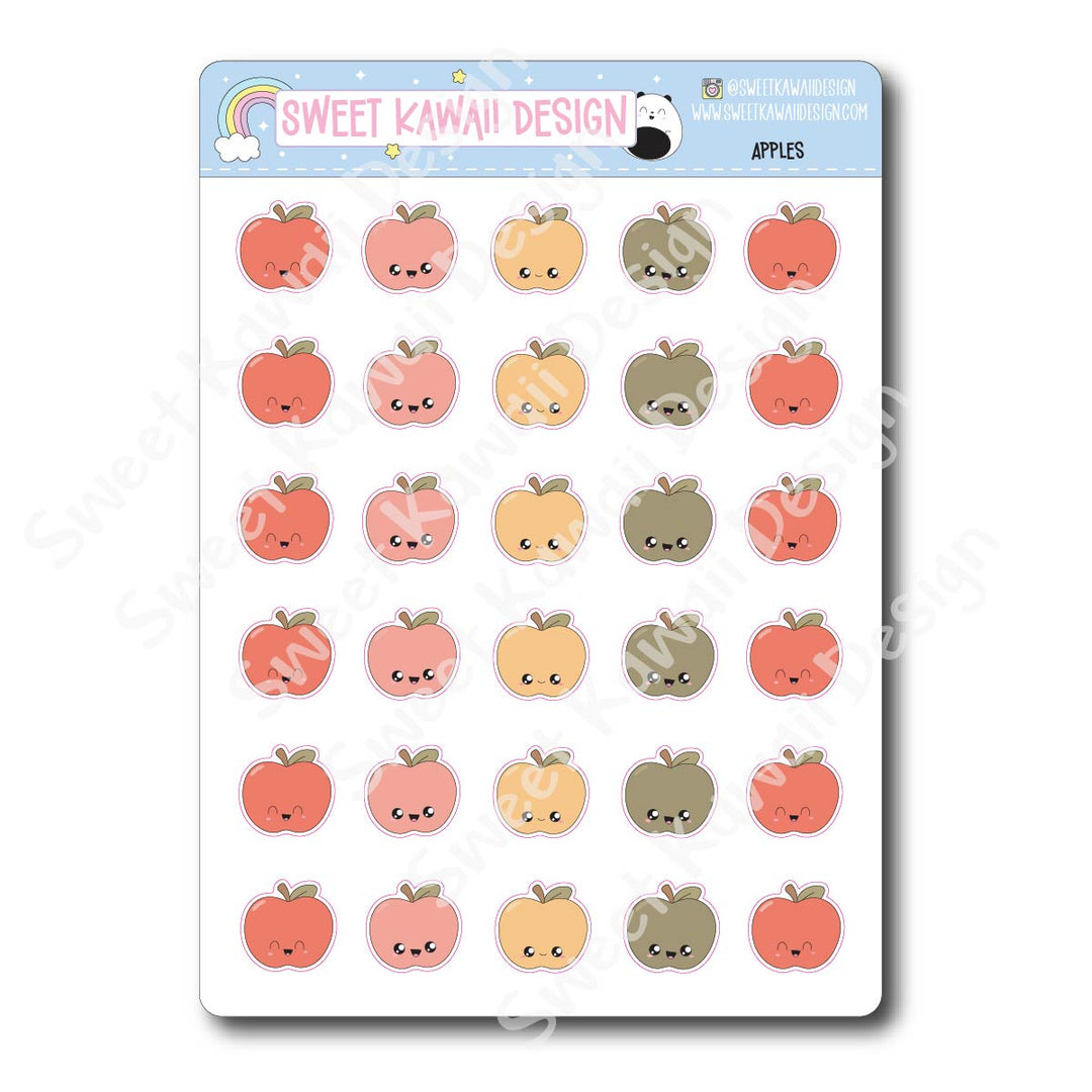 Kawaii Apple Stickers