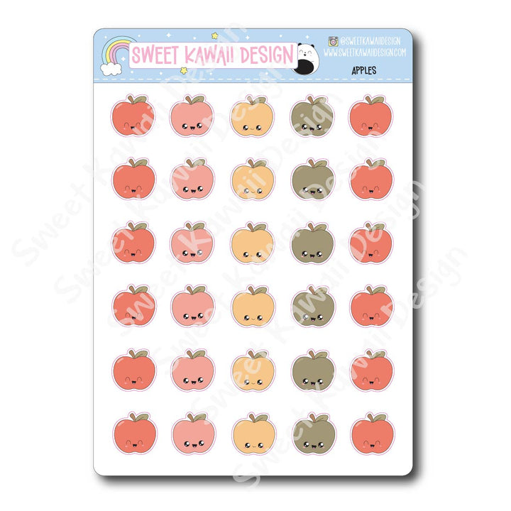 Kawaii Apple Stickers