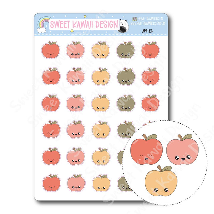 Kawaii Apple Stickers