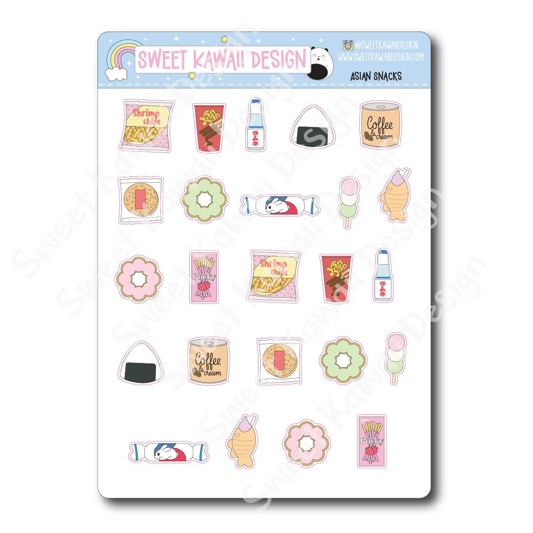 Kawaii Asian Snacks Stickers