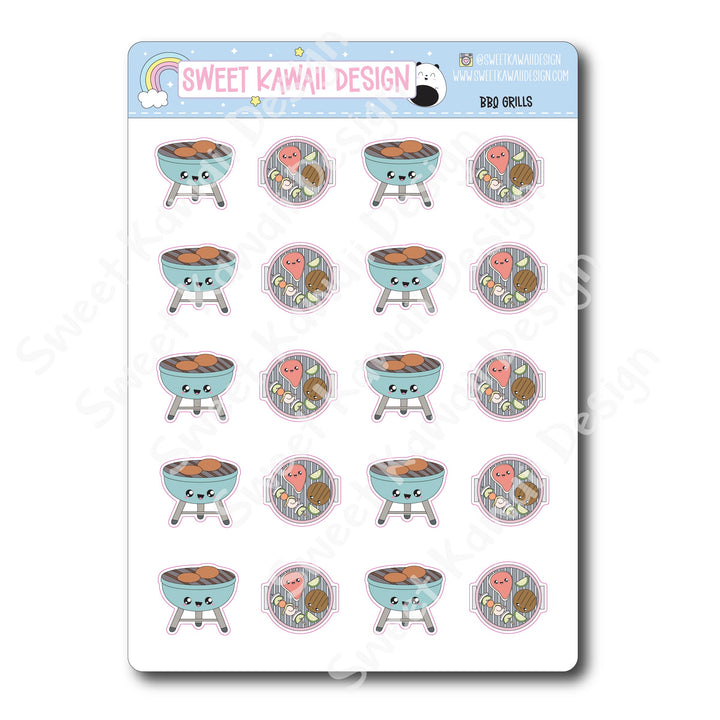 Kawaii BBQ Grill Stickers