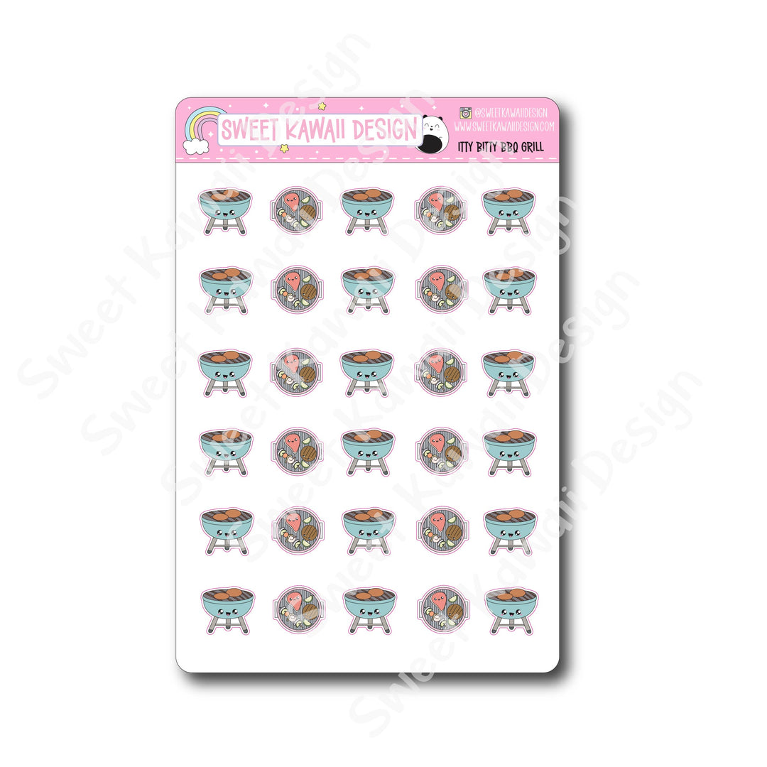 Kawaii BBQ Grill Stickers