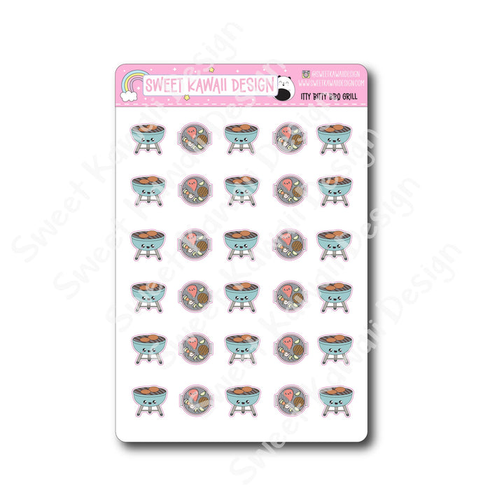 Kawaii BBQ Grill Stickers