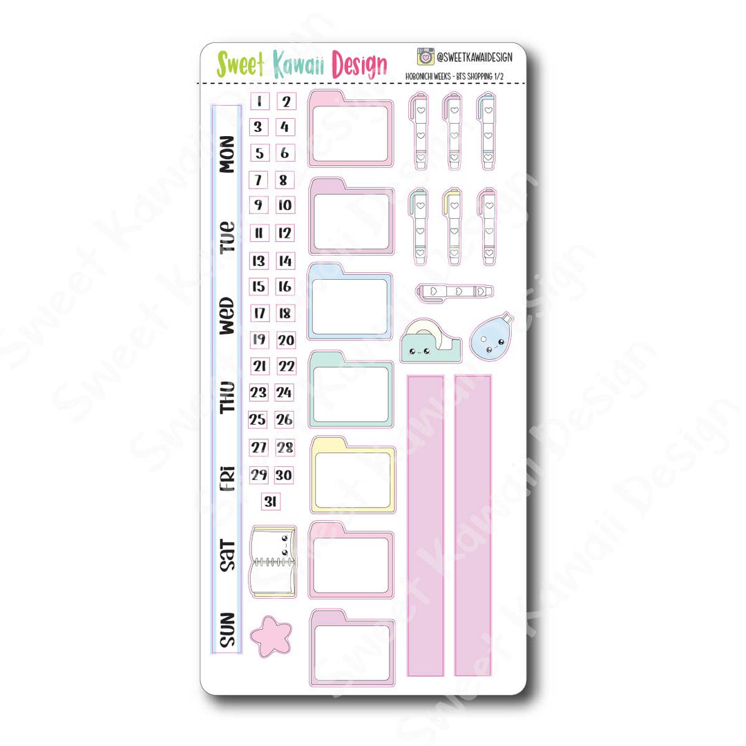 Kawaii Hobonichi Weeks Stickers - BTS Shopping