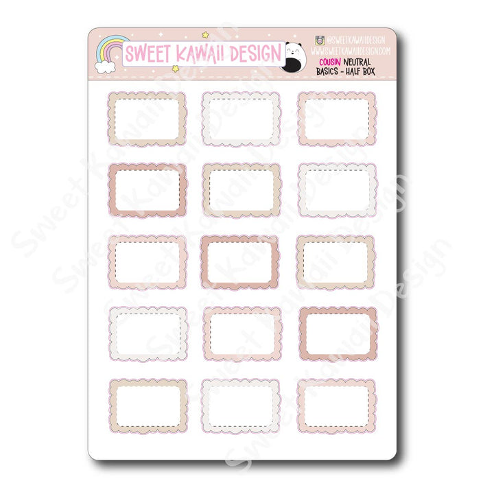 Basics - NEUTRAL Functional Stickers - Size options available