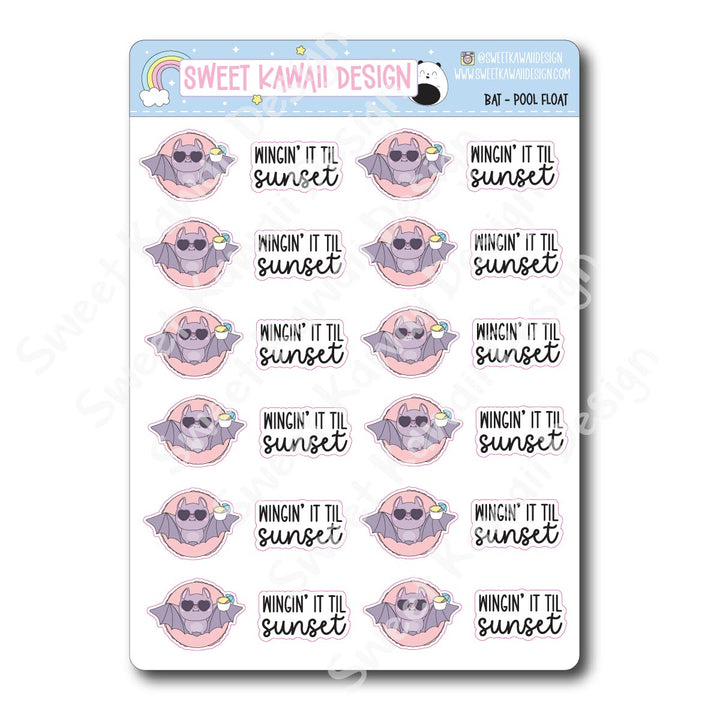 Kawaii Bat Stickers - Pool Float
