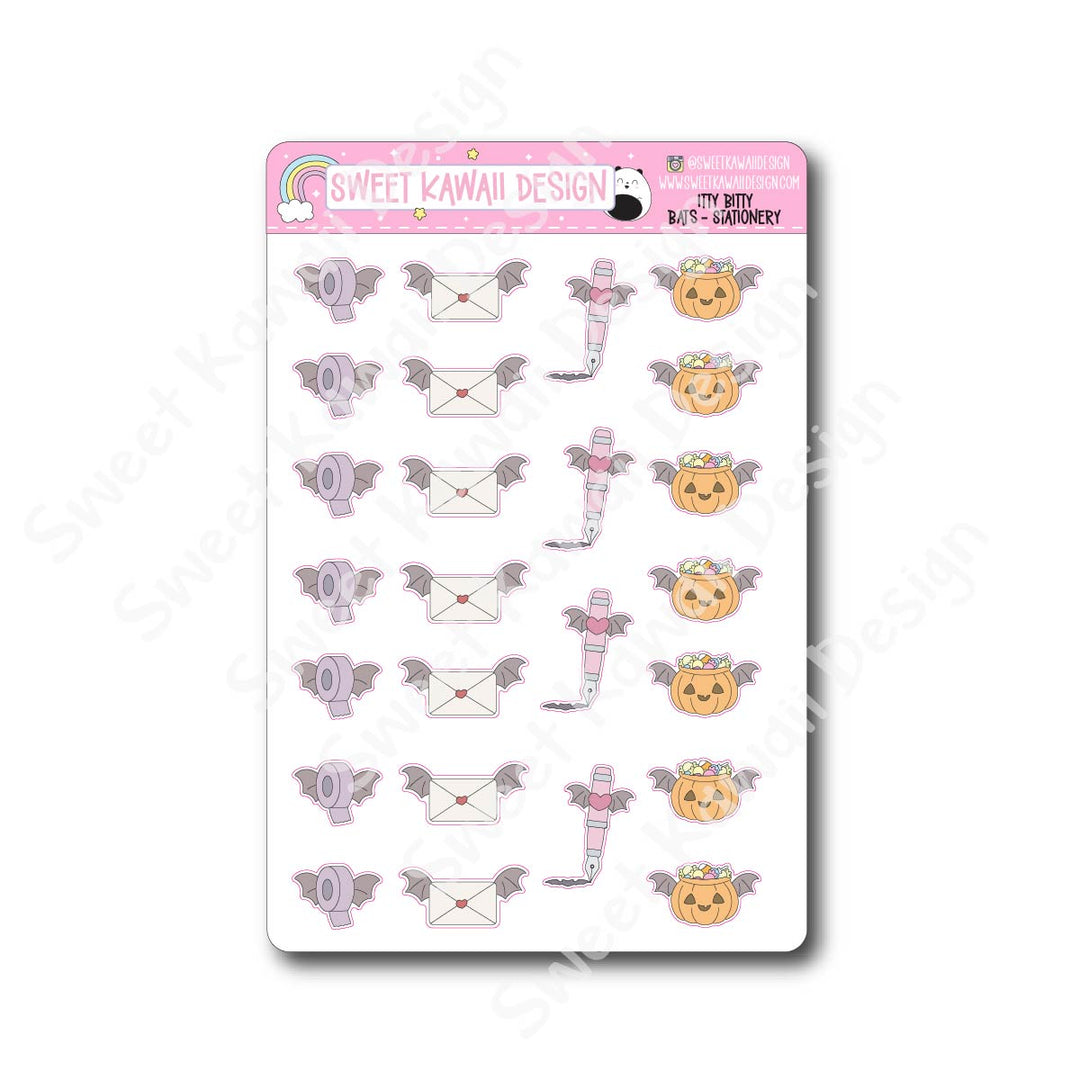 Kawaii Bat Stickers  - Bat Stationery