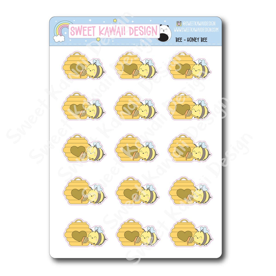 Kawaii Bee Stickers - Honey Bee