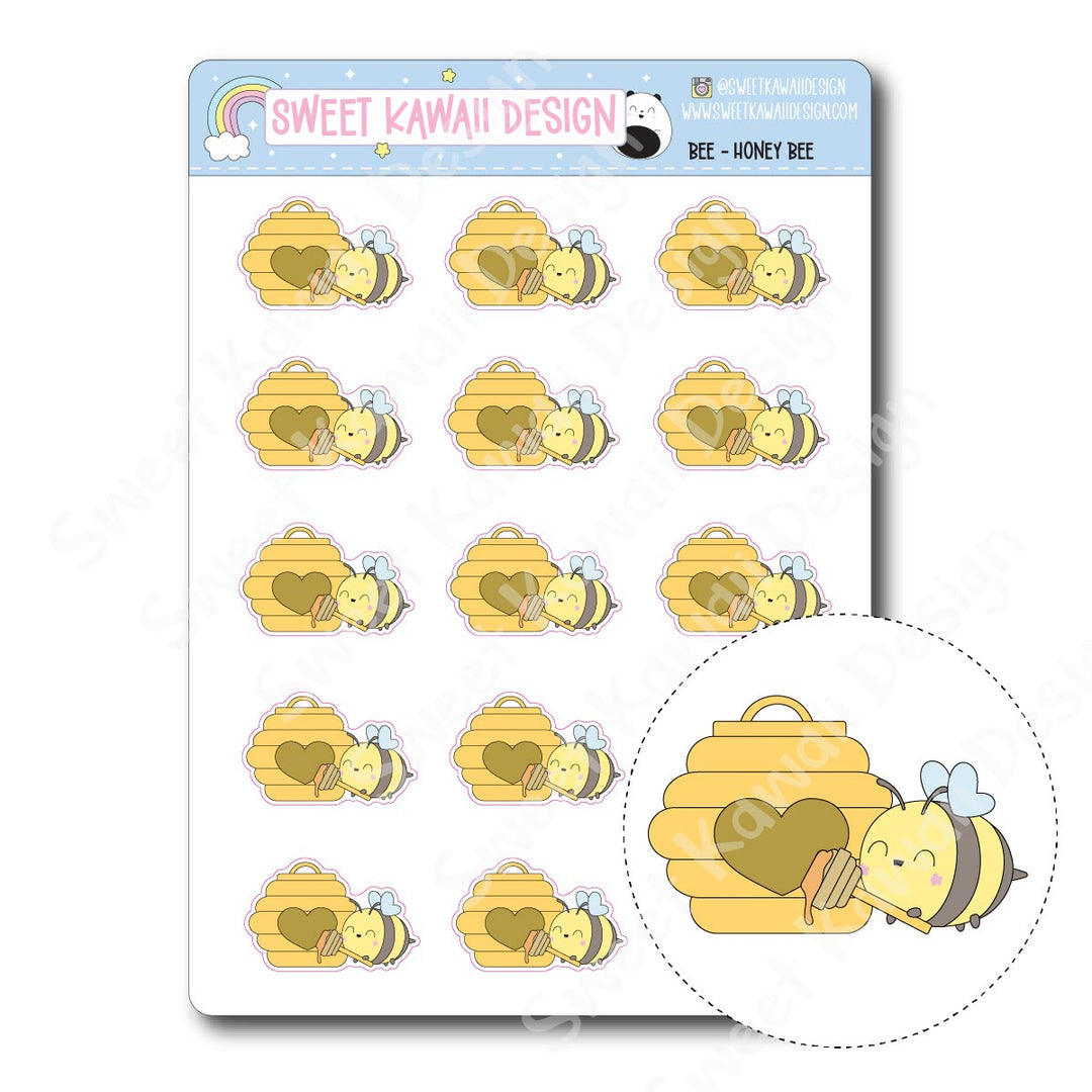 Kawaii Bee Stickers - Honey Bee