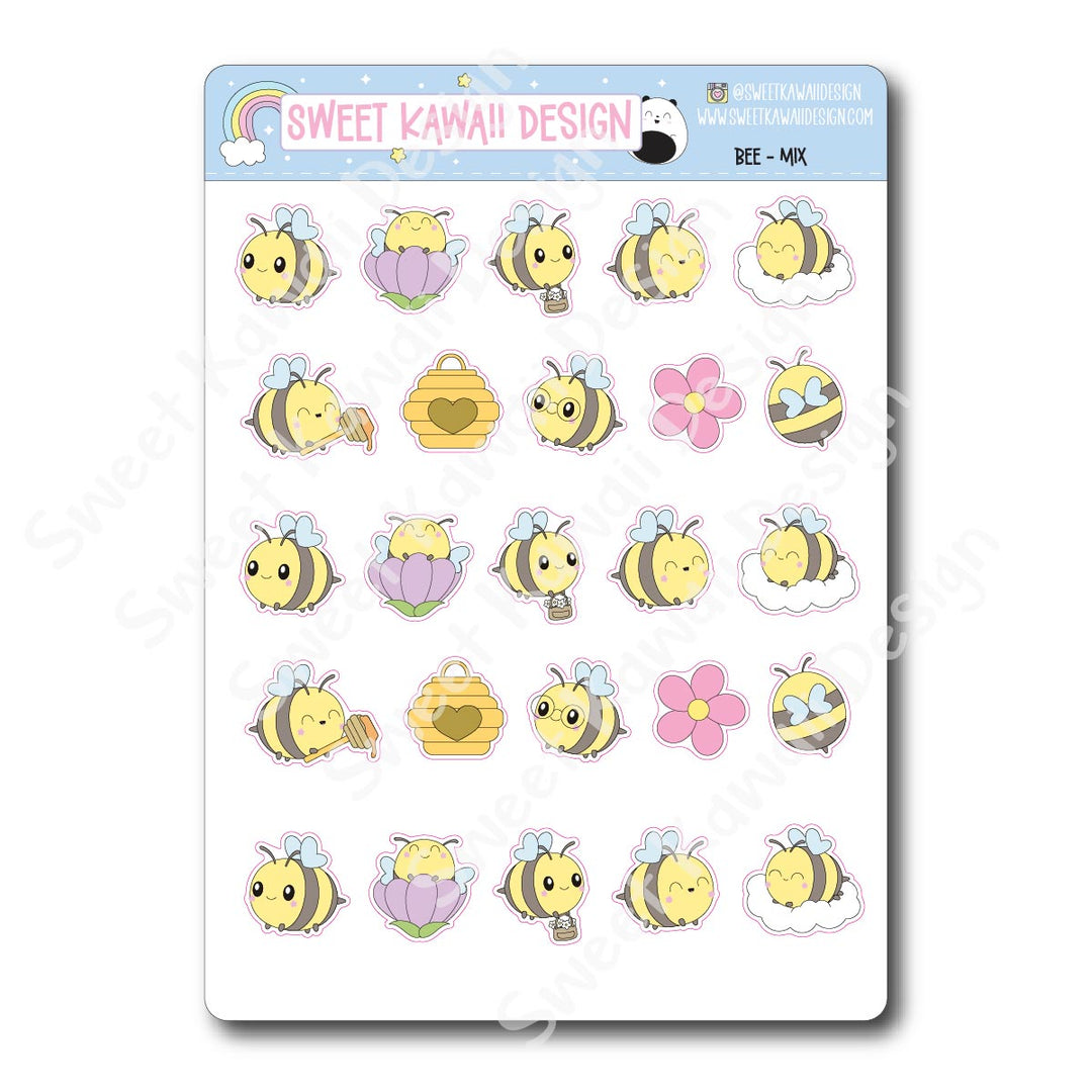 Kawaii Bee Stickers - Mix