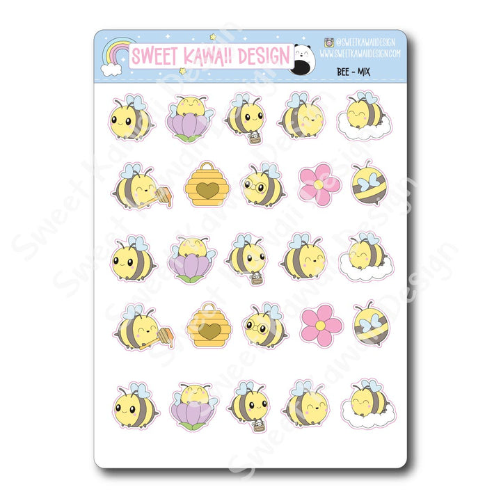 Kawaii Bee Stickers - Mix