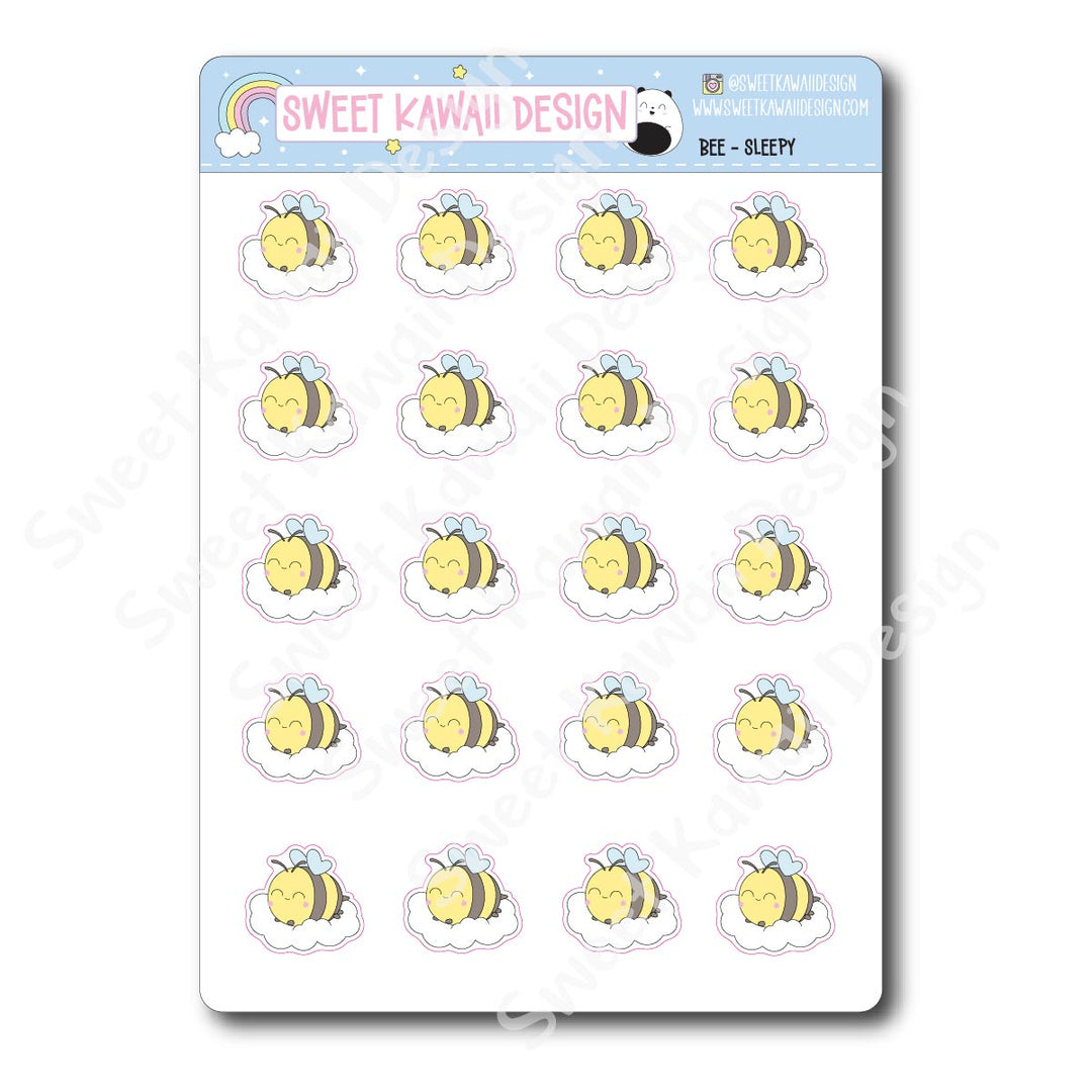 Kawaii Bee Stickers - Sleepy