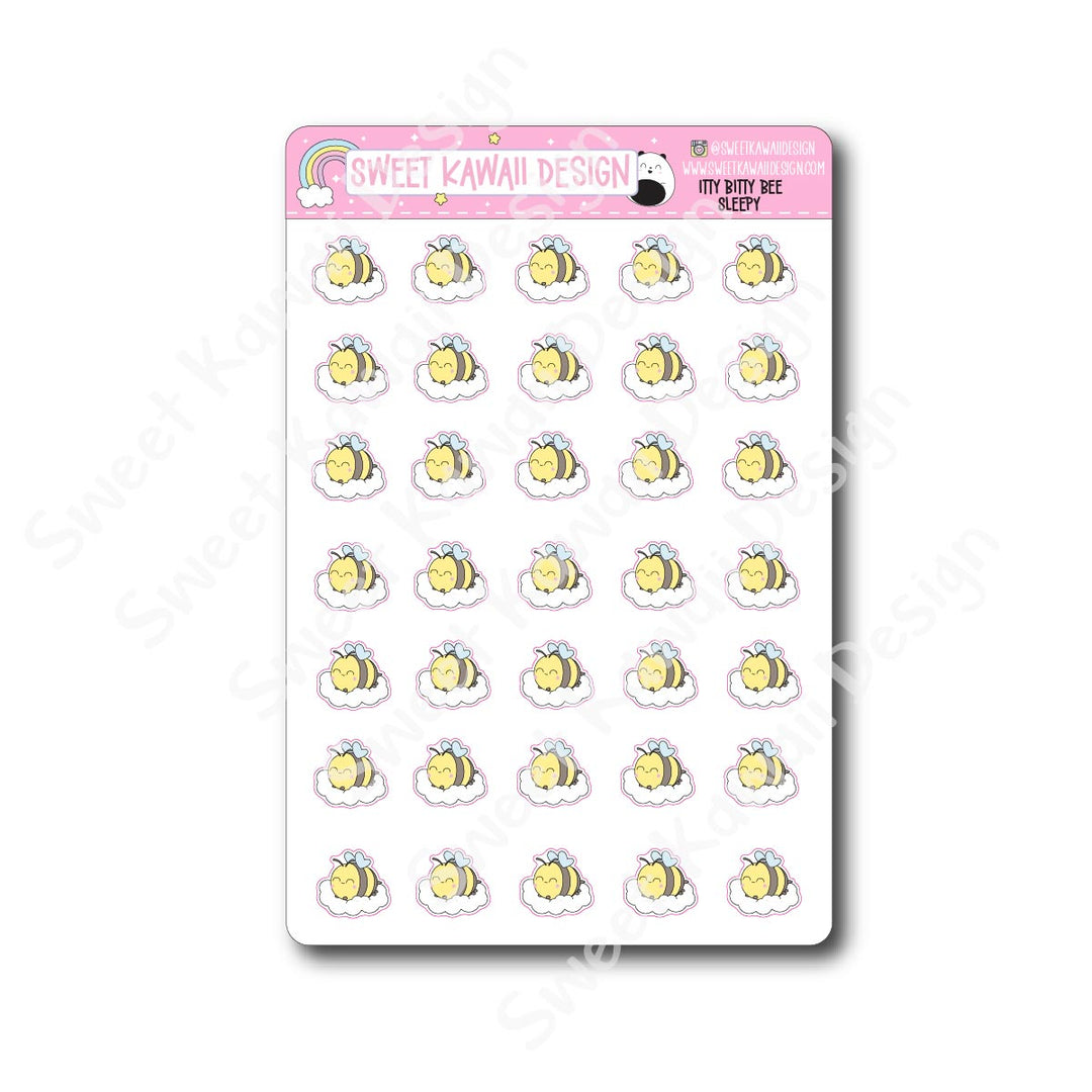 Kawaii Bee Stickers - Sleepy
