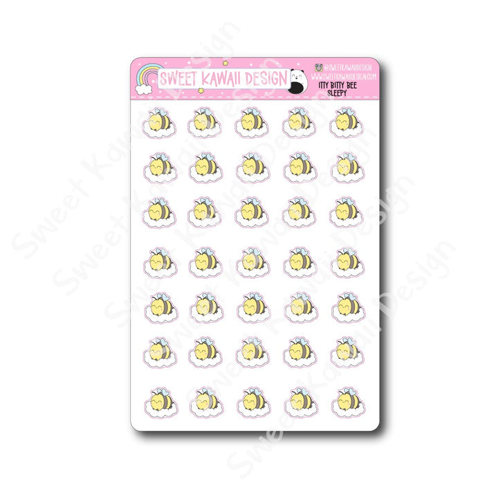 Kawaii Bee Stickers - Sleepy