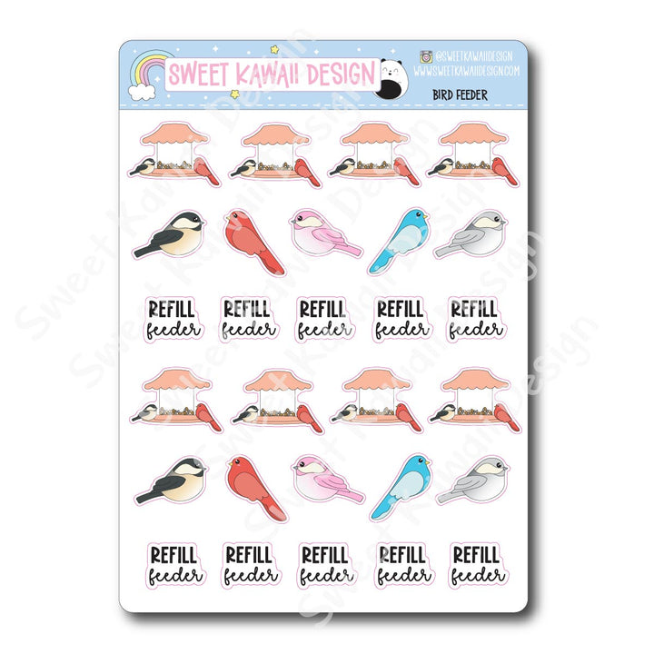 Kawaii Bird Feeder Stickers