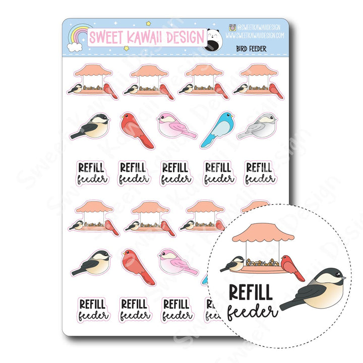 Kawaii Bird Feeder Stickers