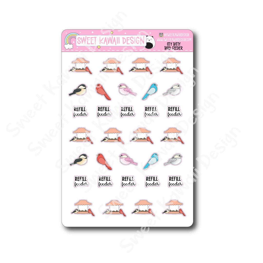Kawaii Bird Feeder Stickers