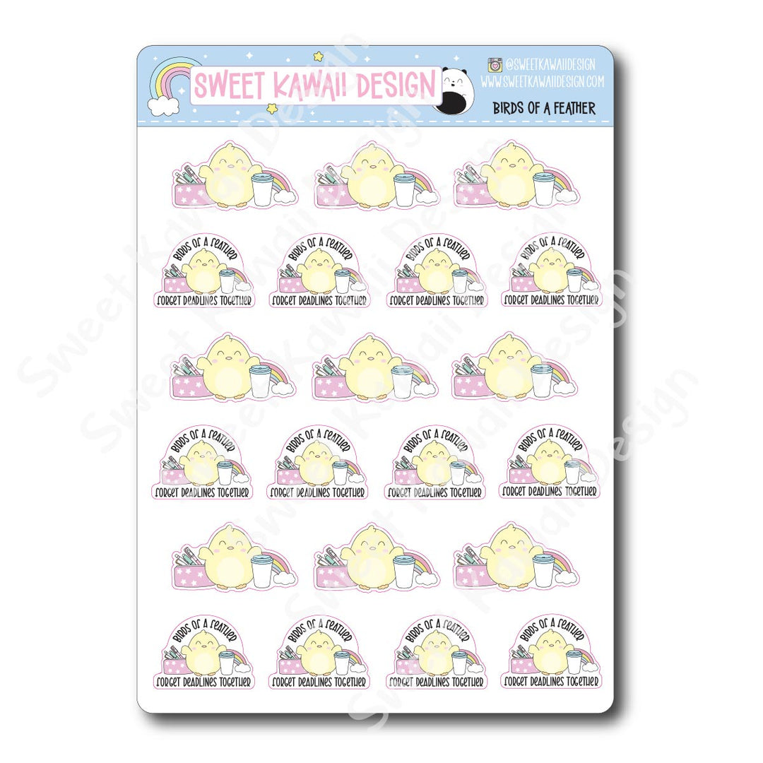 Kawaii Birds of a Feather Stickers