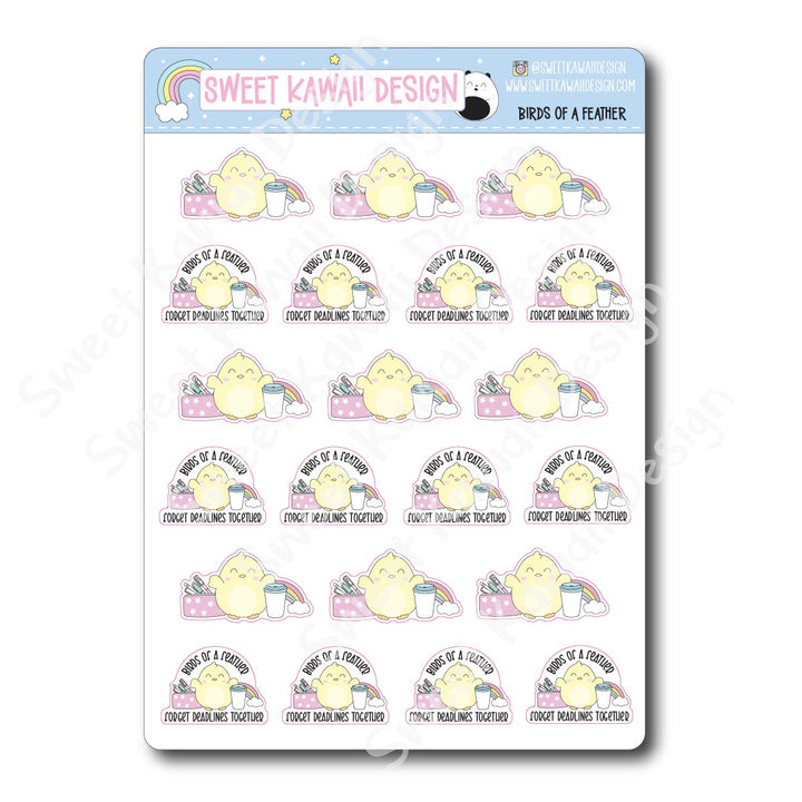 Kawaii Birds of a Feather Stickers