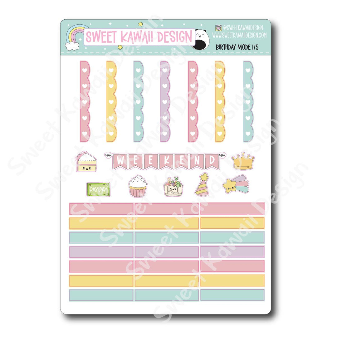 Weekly Kit - Birthday Mode - SIZE OPTIONS AVAILABLE