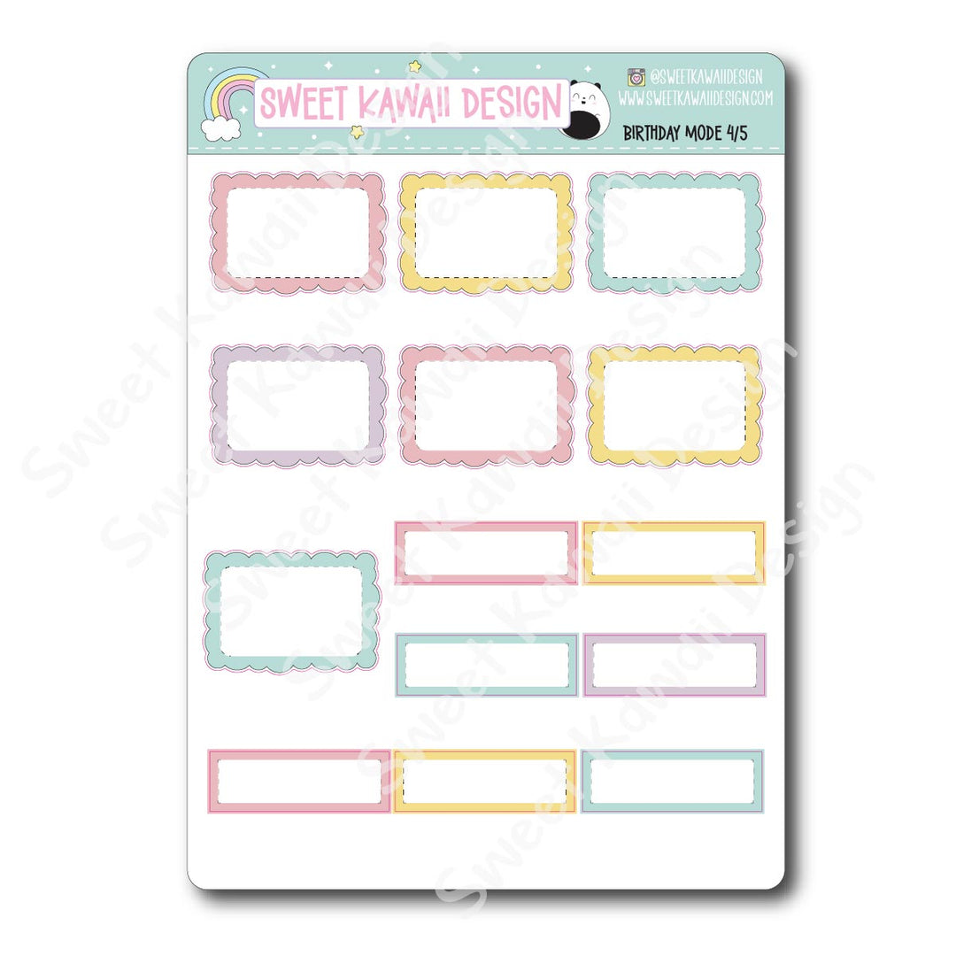 Weekly Kit - Birthday Mode - SIZE OPTIONS AVAILABLE