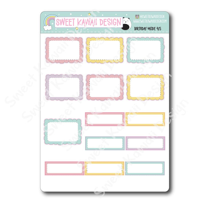 Weekly Kit - Birthday Mode - SIZE OPTIONS AVAILABLE