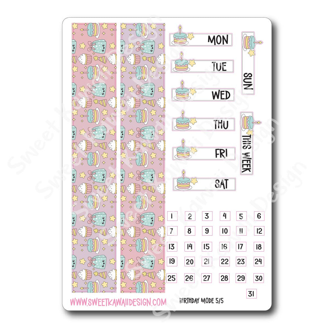 Weekly Kit - Birthday Mode - SIZE OPTIONS AVAILABLE