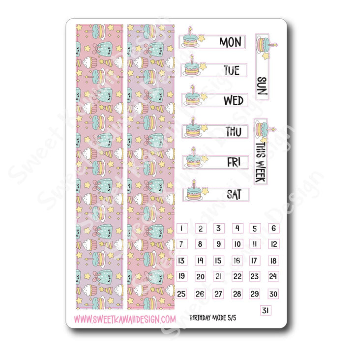 Weekly Kit - Birthday Mode - SIZE OPTIONS AVAILABLE