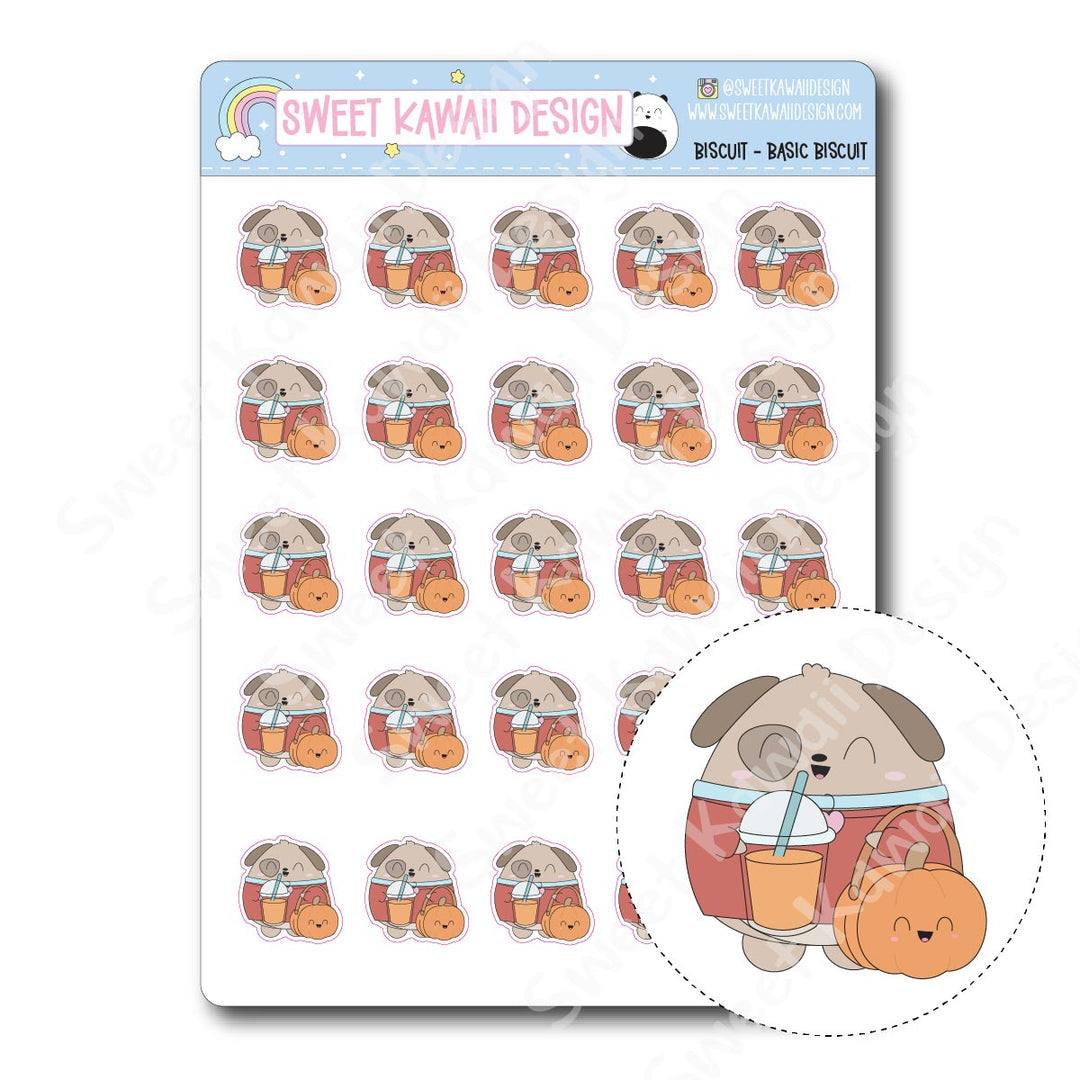 Kawaii Biscuit Stickers - Basic Fall Biscuit