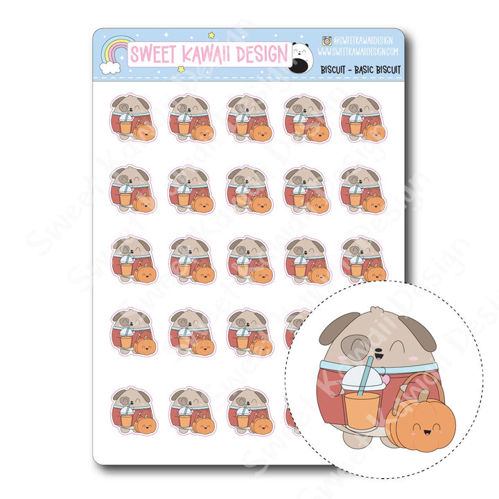 Kawaii Biscuit Stickers - Basic Fall Biscuit