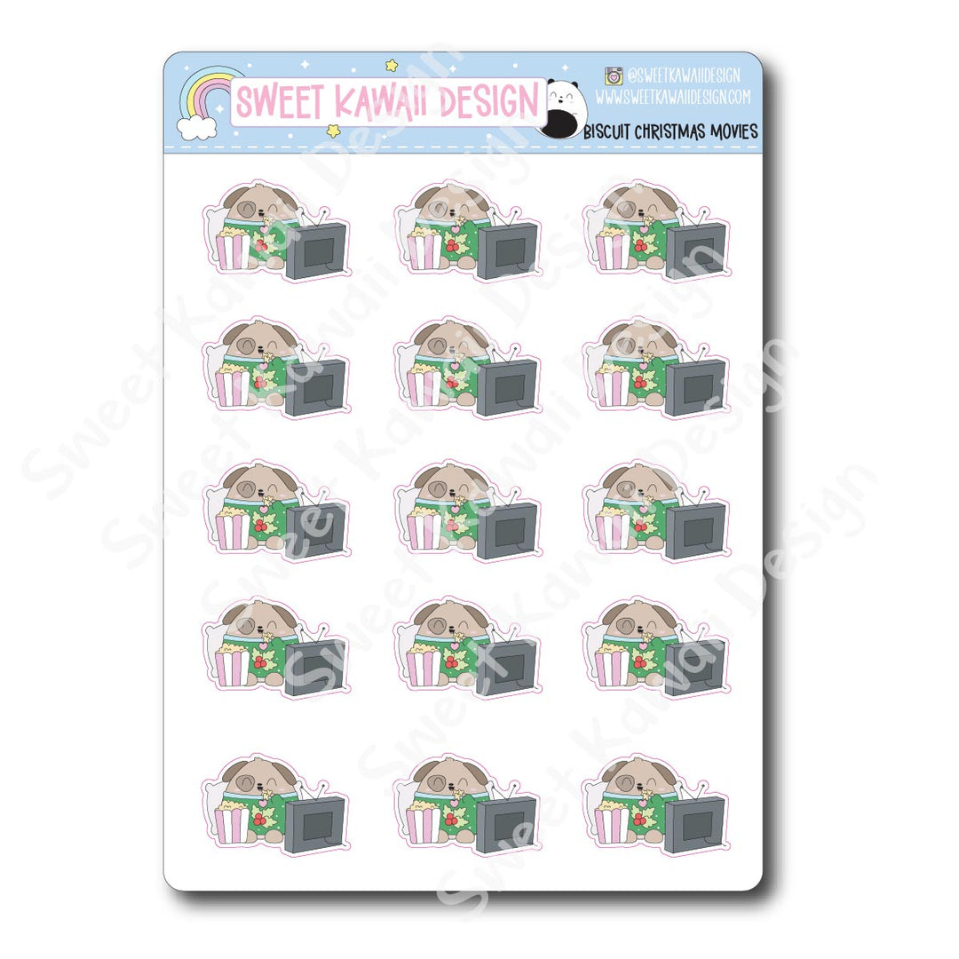 Kawaii Biscuit Stickers - Christmas Movies