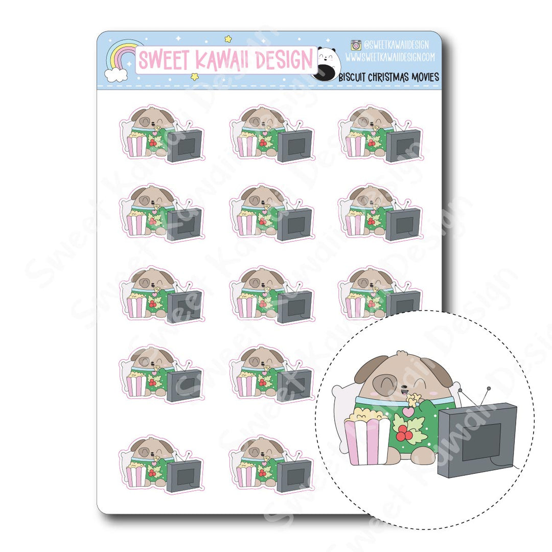 Kawaii Biscuit Stickers - Christmas Movies