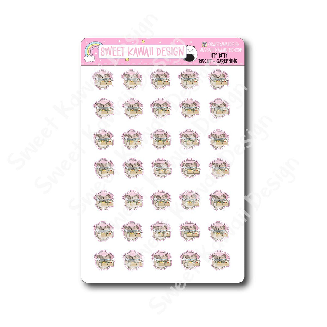 Kawaii Biscuit Stickers - Gardening