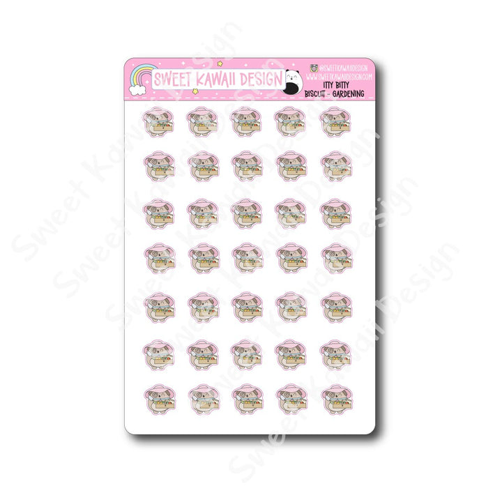Kawaii Biscuit Stickers - Gardening