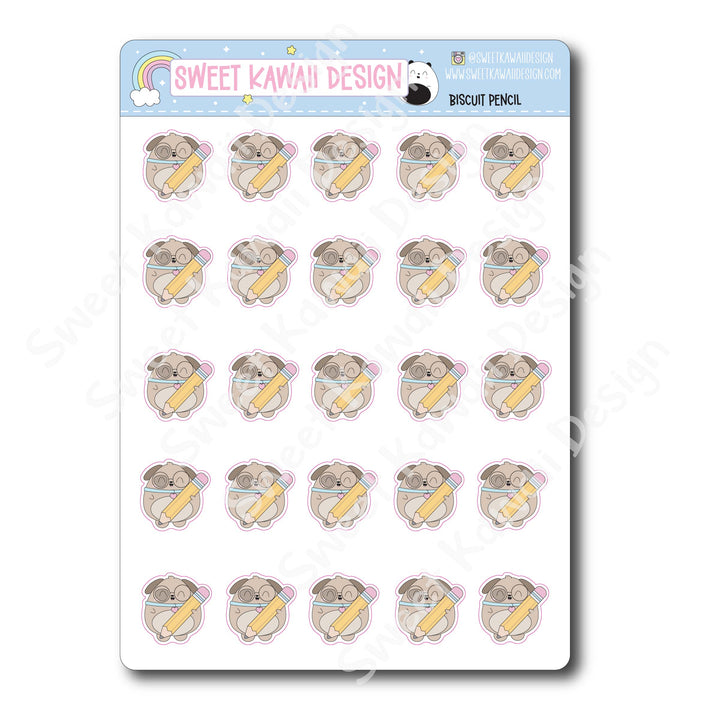 Kawaii Biscuit Stickers - Pencil