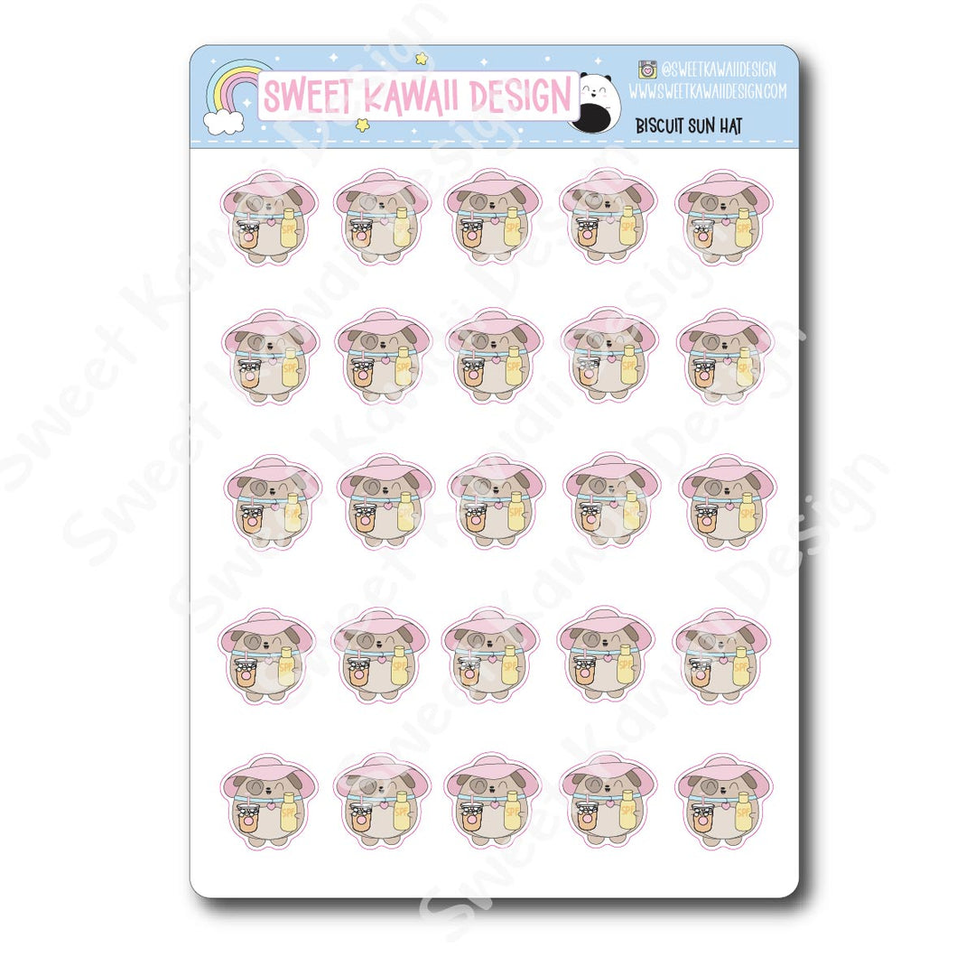 Kawaii Biscuit Stickers - Sun Hat