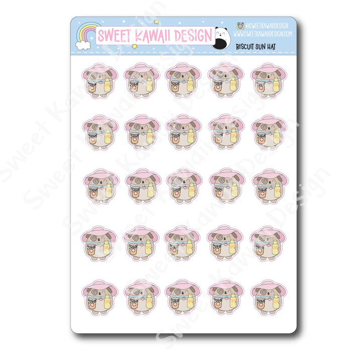Kawaii Biscuit Stickers - Sun Hat