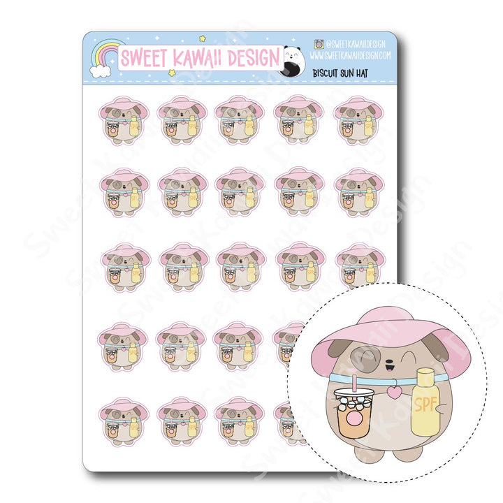 Kawaii Biscuit Stickers - Sun Hat