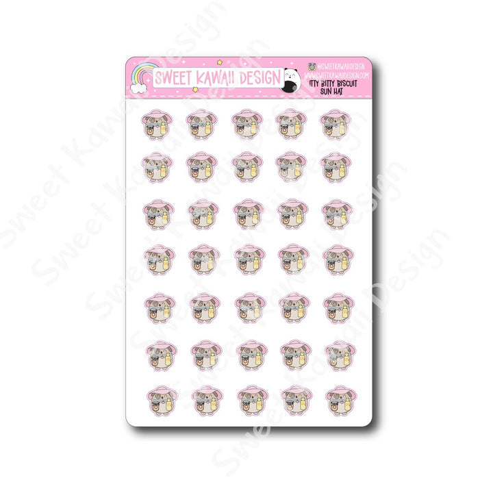 Kawaii Biscuit Stickers - Sun Hat