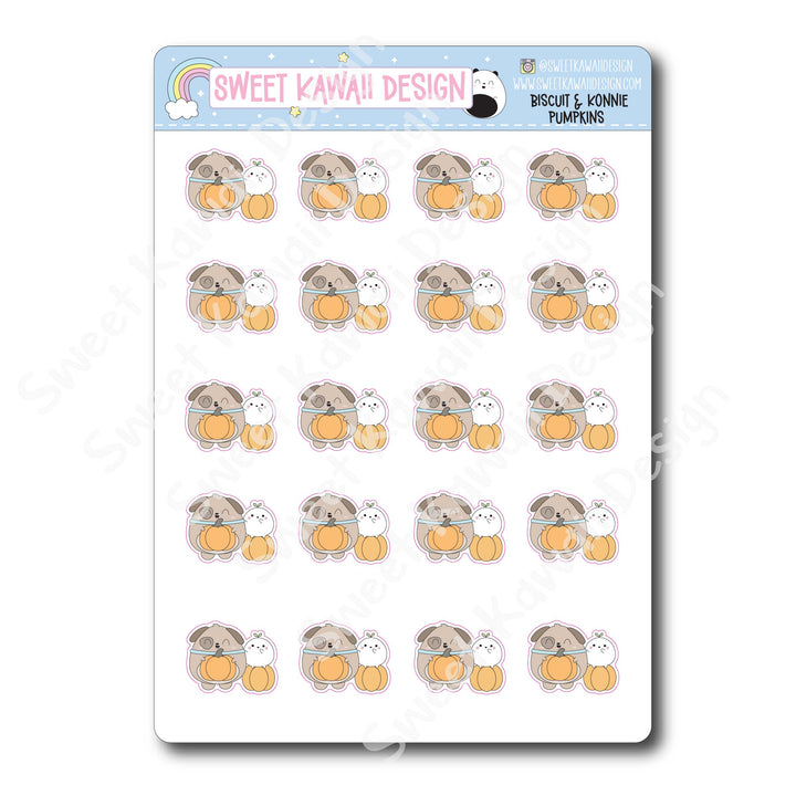 Kawaii Biscuit Stickers - Konnie Pumpkins