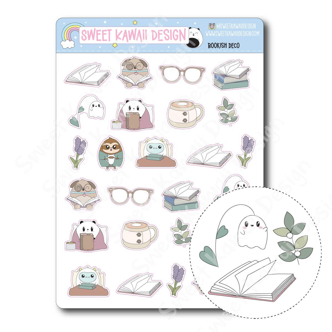 Kawaii Bookish Stickers