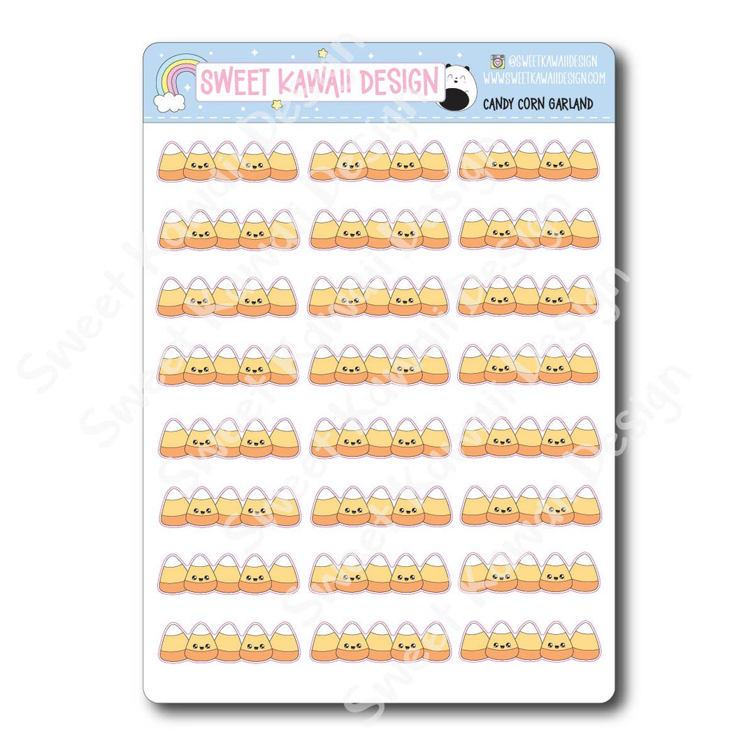 Kawaii Candy Corn Garland Stickers