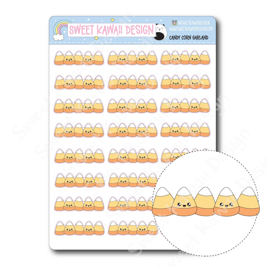 Kawaii Candy Corn Garland Stickers