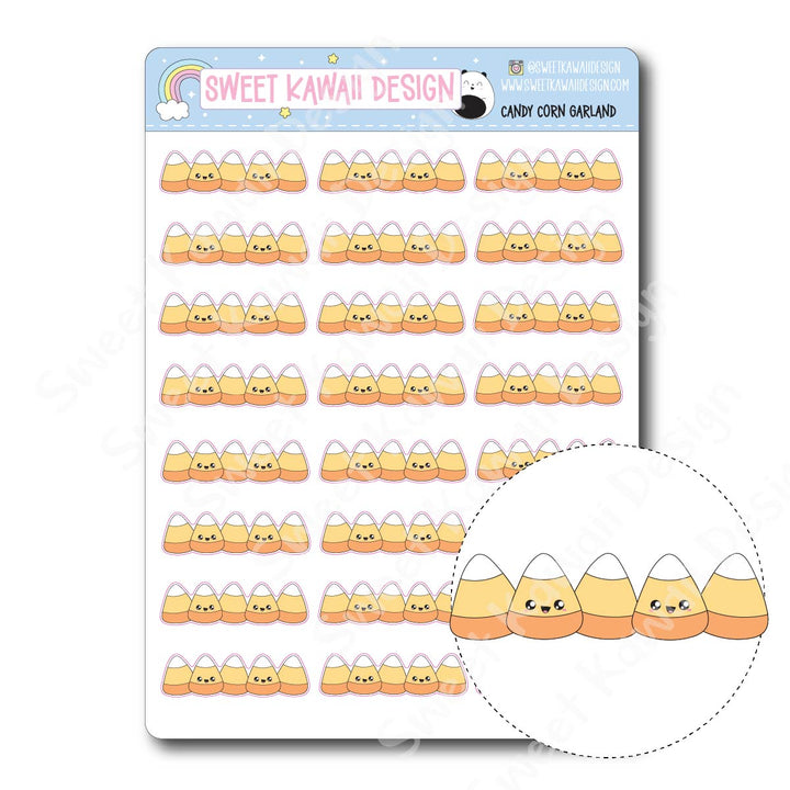 Kawaii Candy Corn Garland Stickers