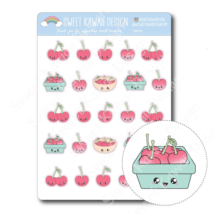 Kawaii Cherries Stickers