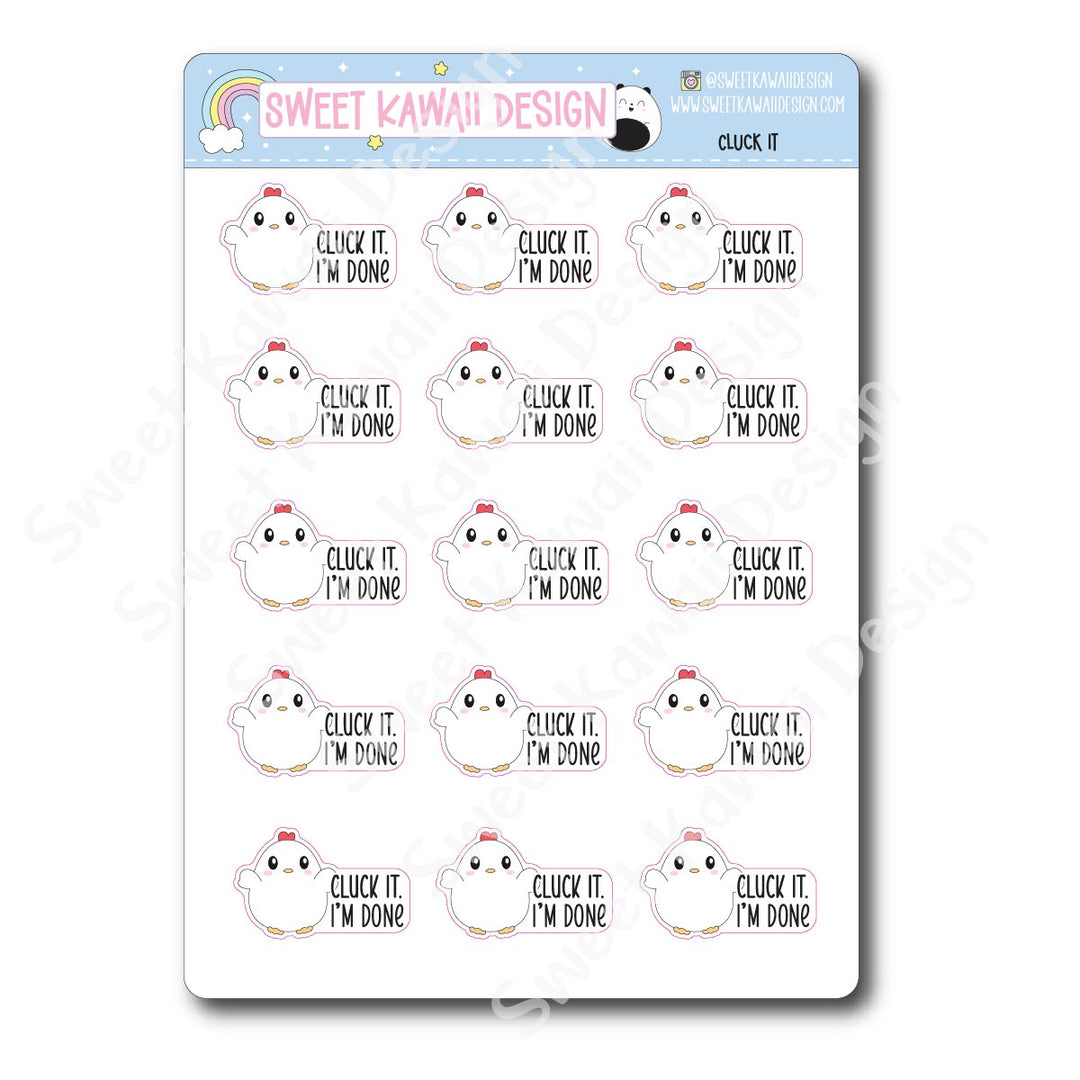 Kawaii Cluck It Stickers