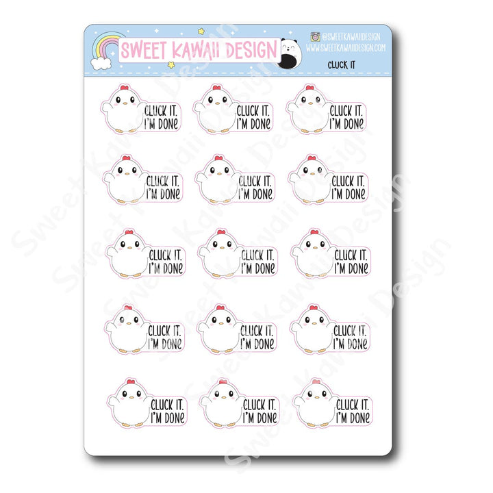 Kawaii Cluck It Stickers