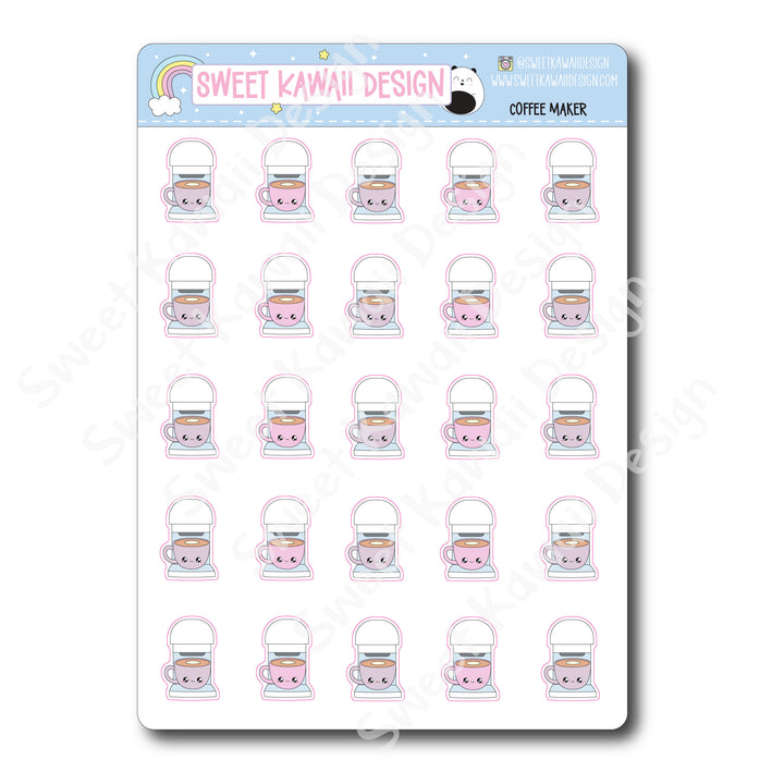 Kawaii Coffee Maker Stickers